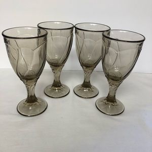 Vintage Noritake Sweet Swirl Tawny Brown water glasses set of 4, like new.